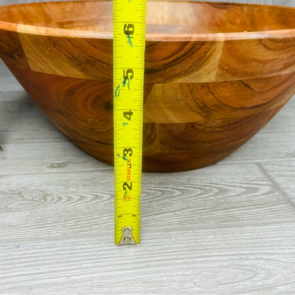 Natural wood hand carved in India wooden large fruit bowl decorative bowl wood - Picture 10 of 15